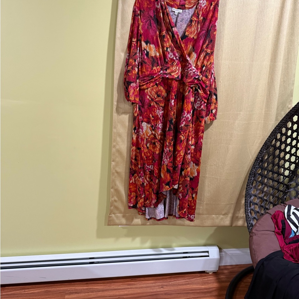 NorthStyle Floral Red and Orange Dress